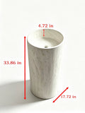 Art freestanding artificial stone pedestal sink sculptural design, factory direct custom art basin