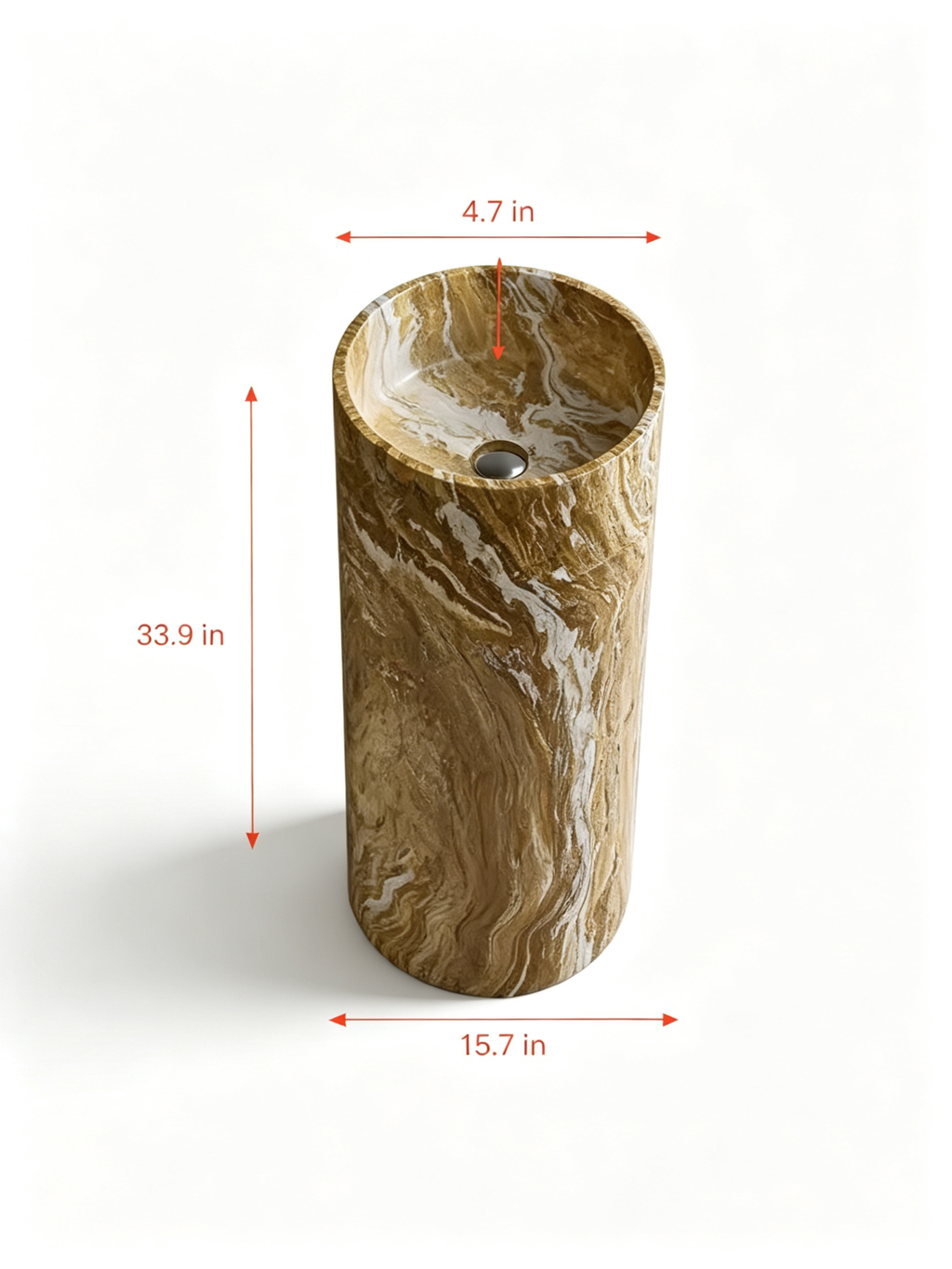 Deep bowl artificial stone pedestal sink quality control, factory direct JC/T 2116 certified