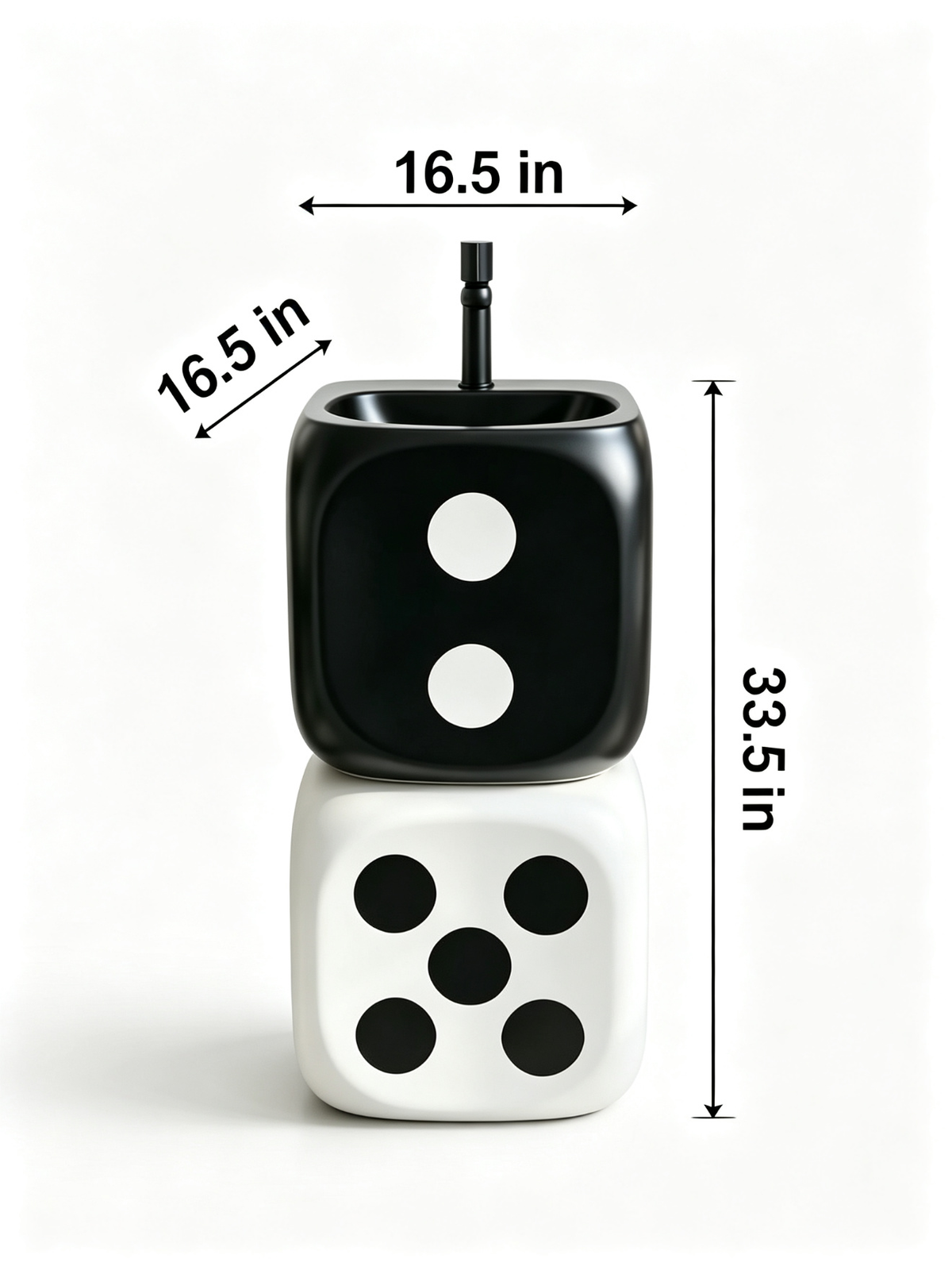 Black and white dice artificial stone pedestal sink custom pattern, factory direct MOQ 100