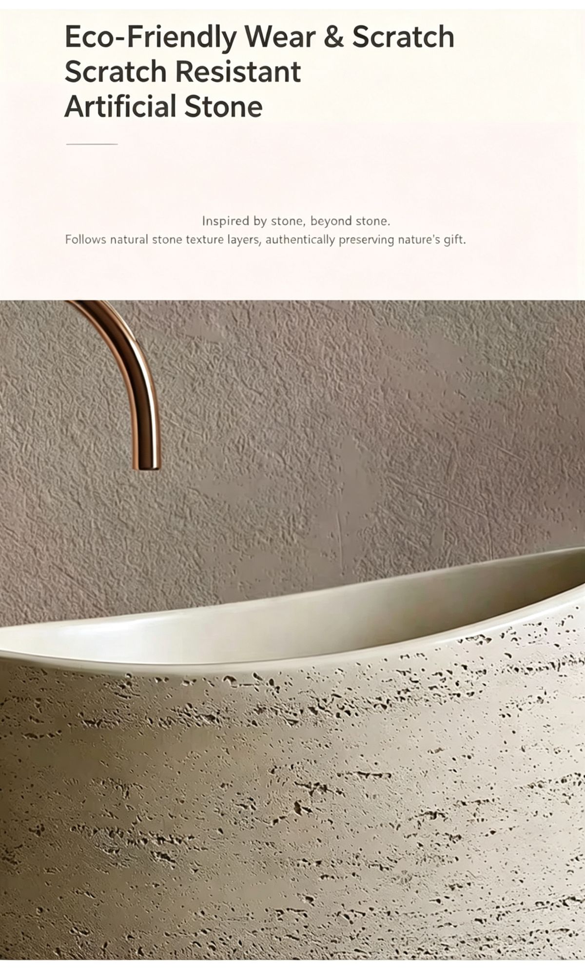 Oval Pedestal Sink | Egg-Shaped Slanted Rim Travertine Artificial Stone Freestanding Basin
