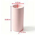 Matte Pink Pedestal Sink | Artificial Stone Cylindrical Freestanding Basin
