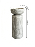 Mushroom Bowl Pedestal Sink | Grey White Striped Freestanding Basin