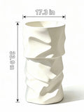 Sculptural Pedestal Sink | Wave Texture White Freestanding Basin
