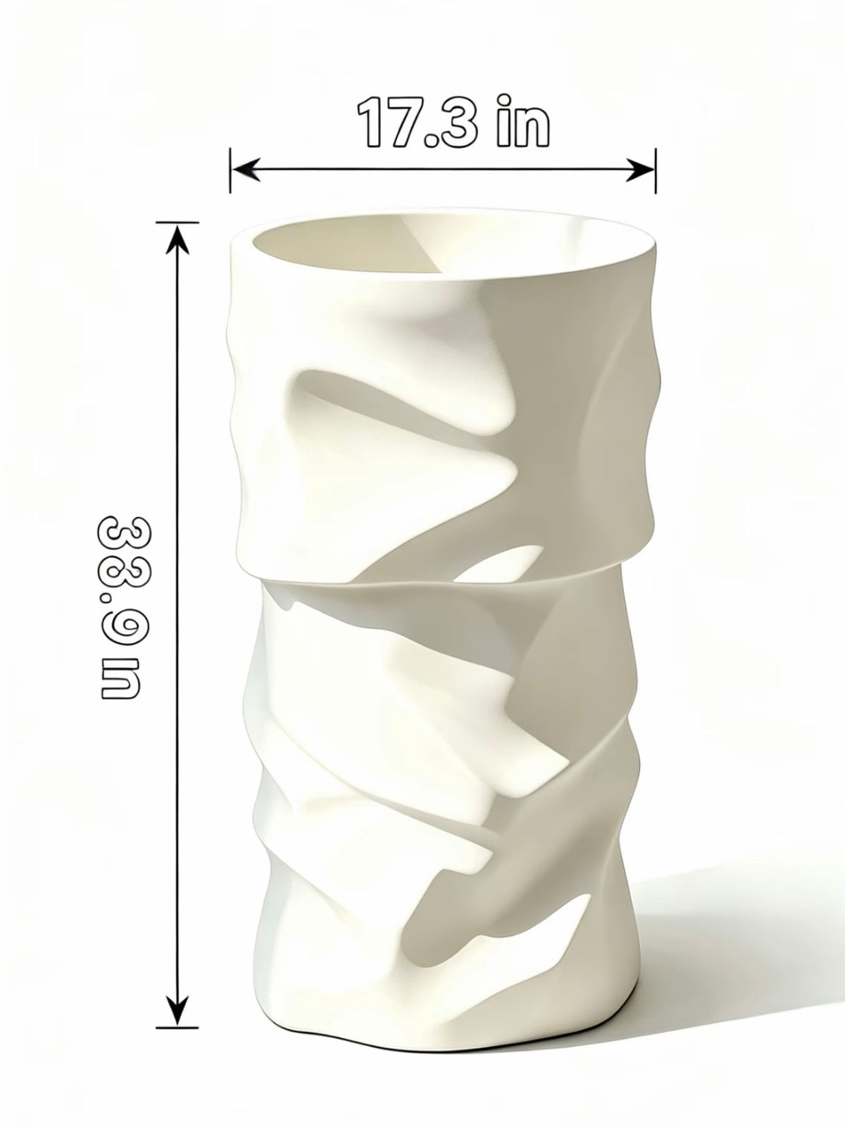 Sculptural Pedestal Sink | Wave Texture White Freestanding Basin