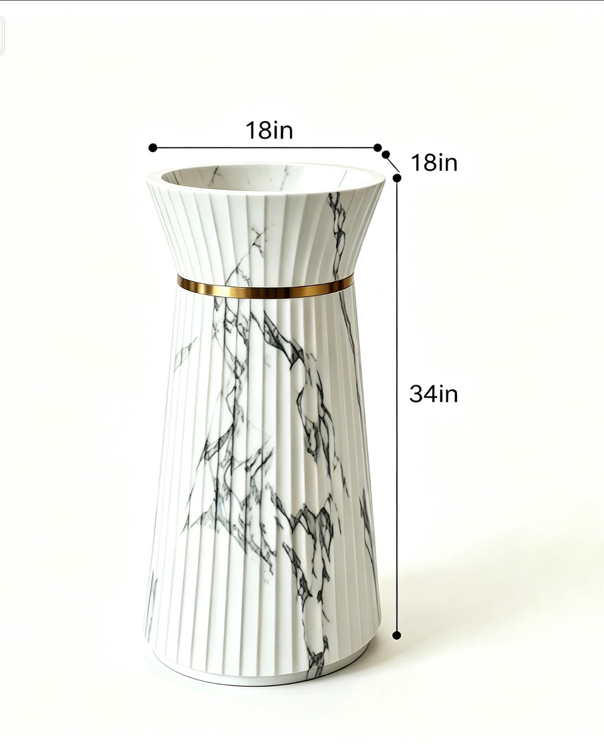 Marble vein gold band artificial stone pedestal sink luxury finishing, factory direct high-end basin